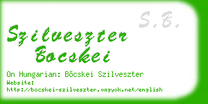 szilveszter bocskei business card